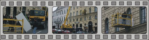 Tresortransport mit Kran